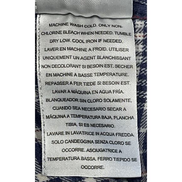 Guess LA 1981 -Blue Plaid Flannel Pearl Snap Button Up Shirt Women’s Sz Medium - Picture 16 of 16